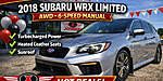 Used 2018 SUBARU WRX LIMITED AWD 4DR SEDAN 6M in INDIANAPOLIS, INDIANA