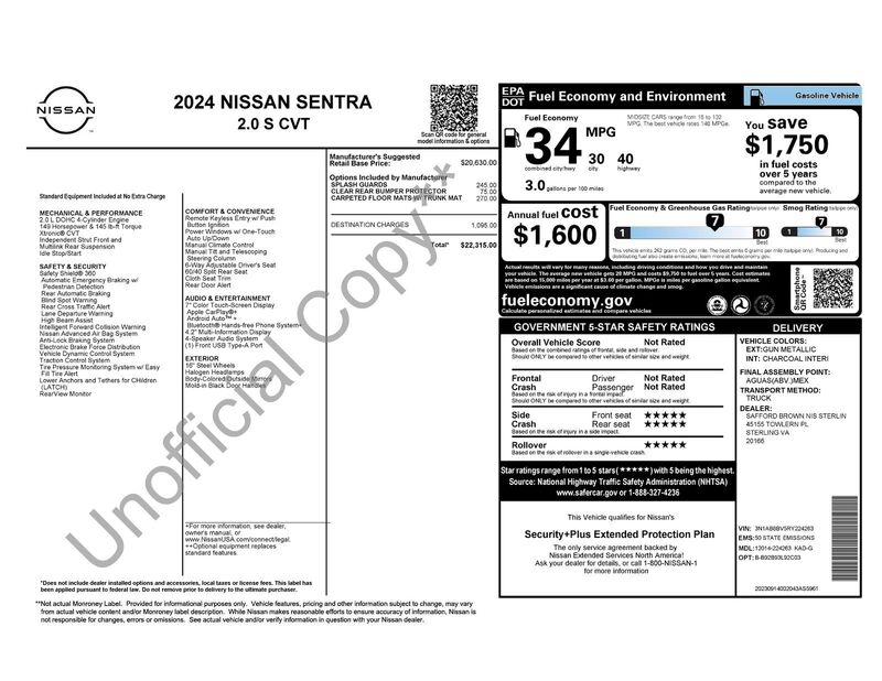 Used 2024 NISSAN SENTRA S in JACKSONVILLE, FLORIDA