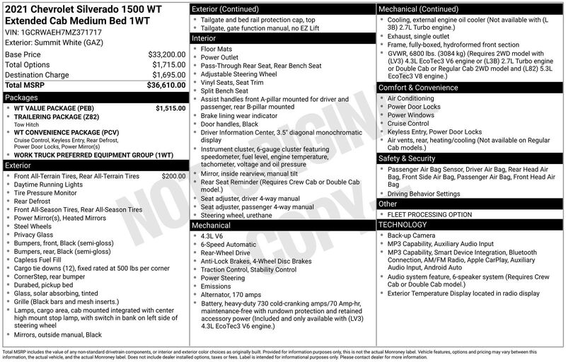 Used 2021 CHEVROLET SILVERADO 1500 WT in JACKSONVILLE, FLORIDA