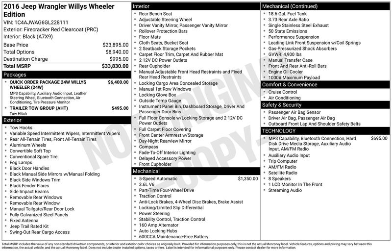 Used 2016 JEEP WRANGLER SPORT in JACKSONVILLE, FLORIDA