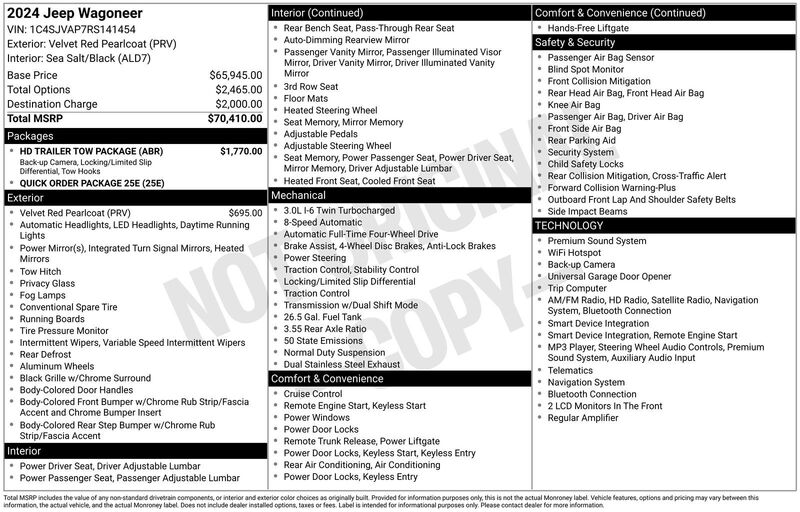 Used 2024 JEEP WAGONEER BASE in JACKSONVILLE, FLORIDA