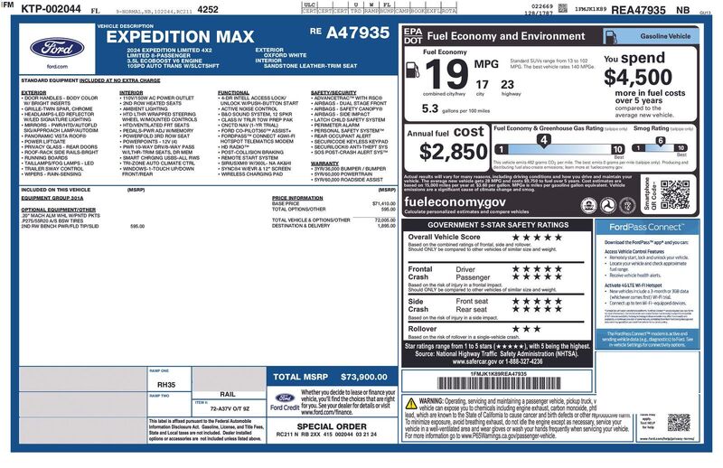 Used 2024 FORD EXPEDITION LIMITED in JACKSONVILLE, FLORIDA