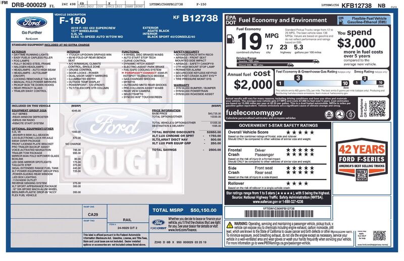 Used 2019 FORD F-150 XLT in JACKSONVILLE, FLORIDA