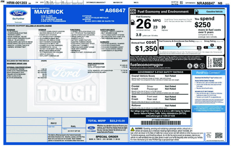 Used 2022 FORD MAVERICK XL in JACKSONVILLE, FLORIDA