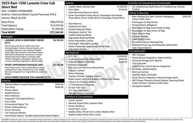 Used 2023 RAM 1500 LARAMIE in JACKSONVILLE, FLORIDA