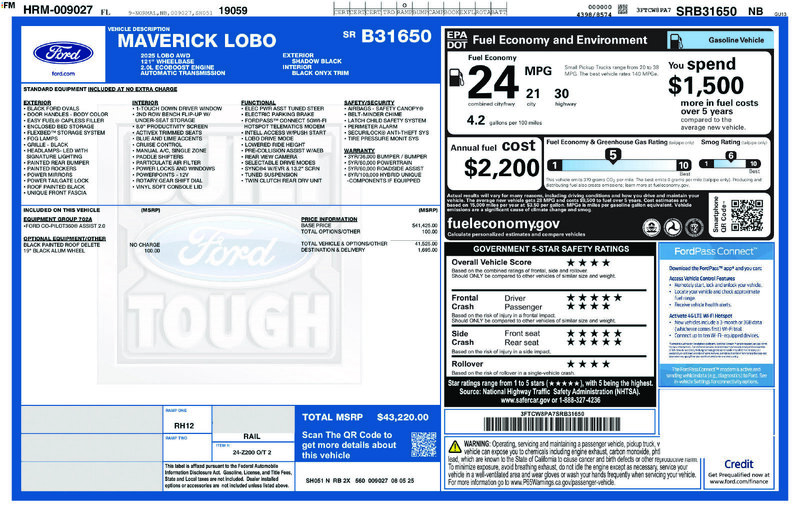Used 2025 FORD MAVERICK LOBO HIGH in JACKSONVILLE, FLORIDA
