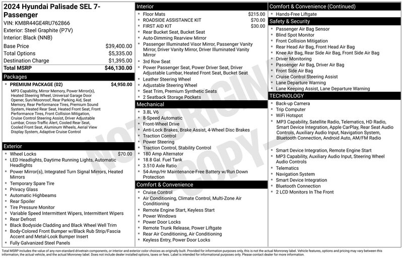 Used 2024 HYUNDAI PALISADE SEL in JACKSONVILLE, FLORIDA