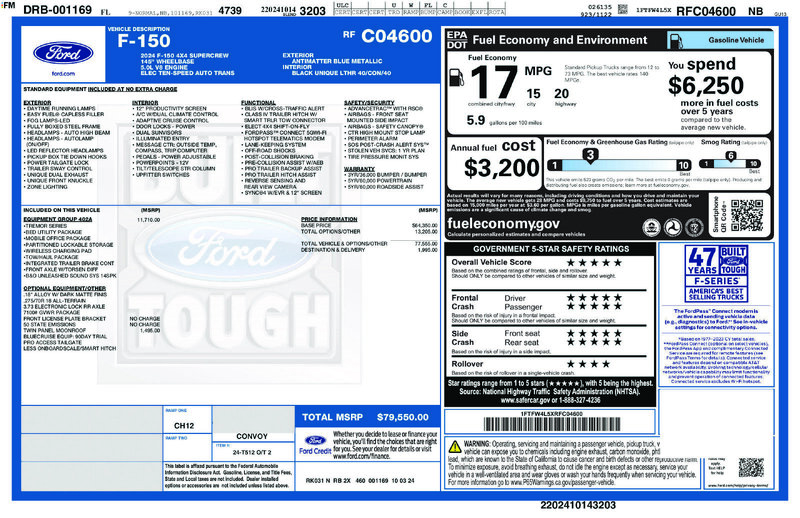 Used 2024 FORD F-150 TREMOR in JACKSONVILLE, FLORIDA