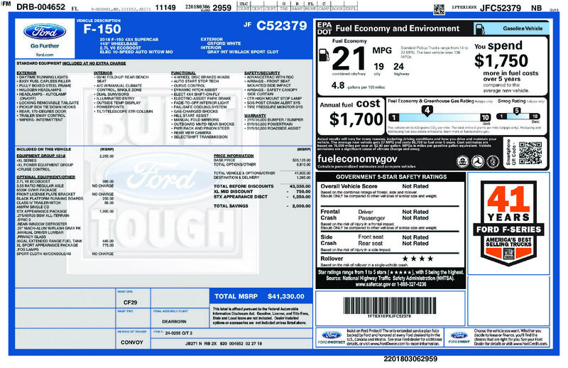 Used 2018 FORD F-150 XL in JACKSONVILLE, FLORIDA