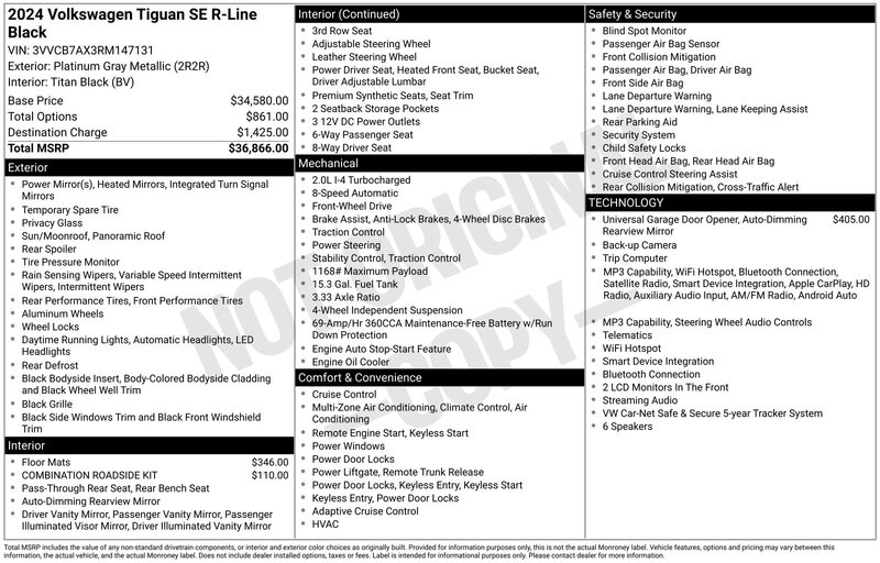 Used 2024 Volkswagen Tiguan 2.0T SE R-LINE BLACK in JACKSONVILLE, FLORIDA