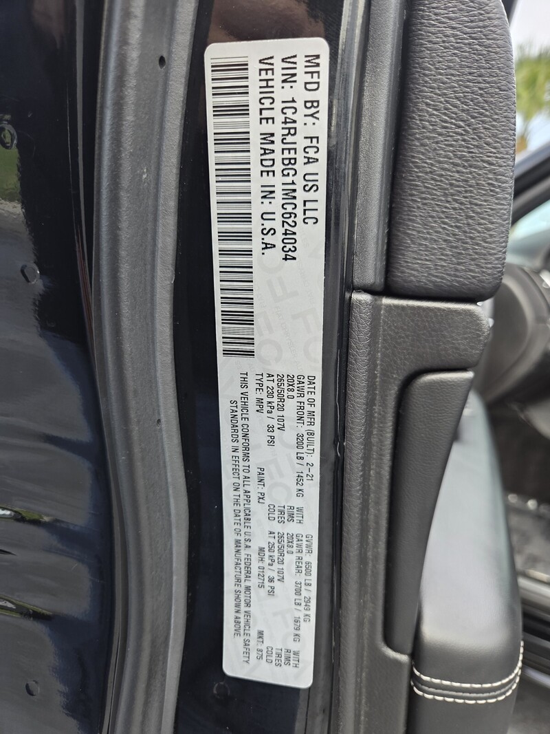 Used 2021 JEEP GRAND CHEROKEE 80TH ANNIVERSARY 4X2 in FT. PIERCE, FLORIDA