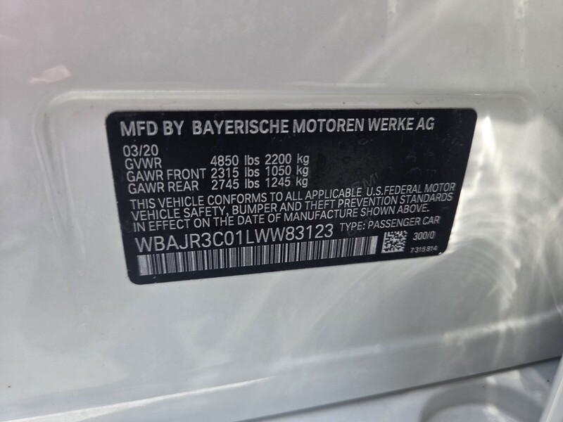 Used 2020 BMW 5 SERIES 530I SEDAN in FT. PIERCE, FLORIDA