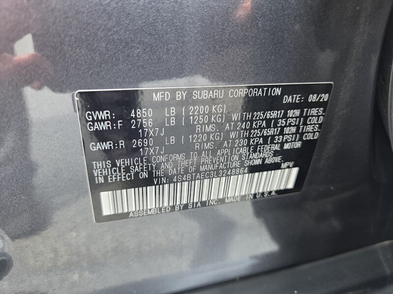 Used 2020 SUBARU OUTBACK PREMIUM CVT in FT. PIERCE, FLORIDA