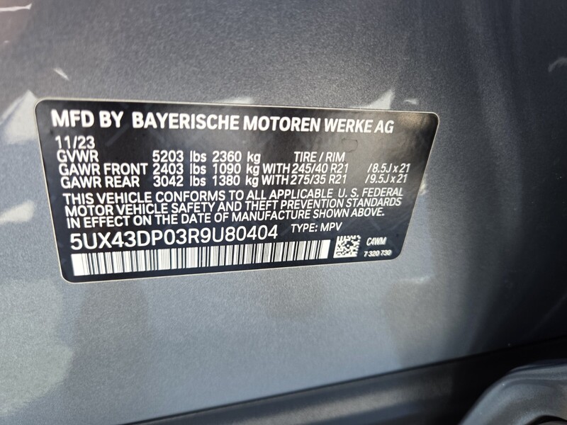 Used 2024 BMW X3 SDRIVE30I SPORTS ACTIVITY VEHICLE in FT. PIERCE, FLORIDA