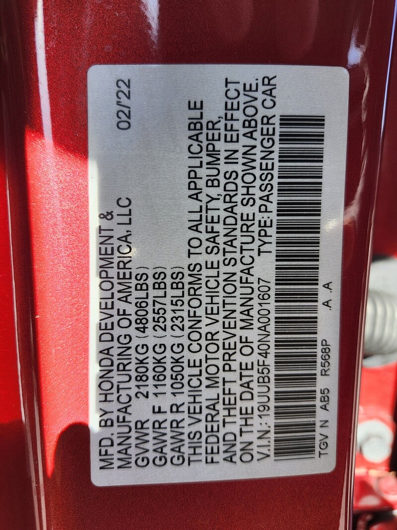 Used 2022 ACURA TLX W/TECHNOLOGY PACKAGE in FT. PIERCE, FLORIDA