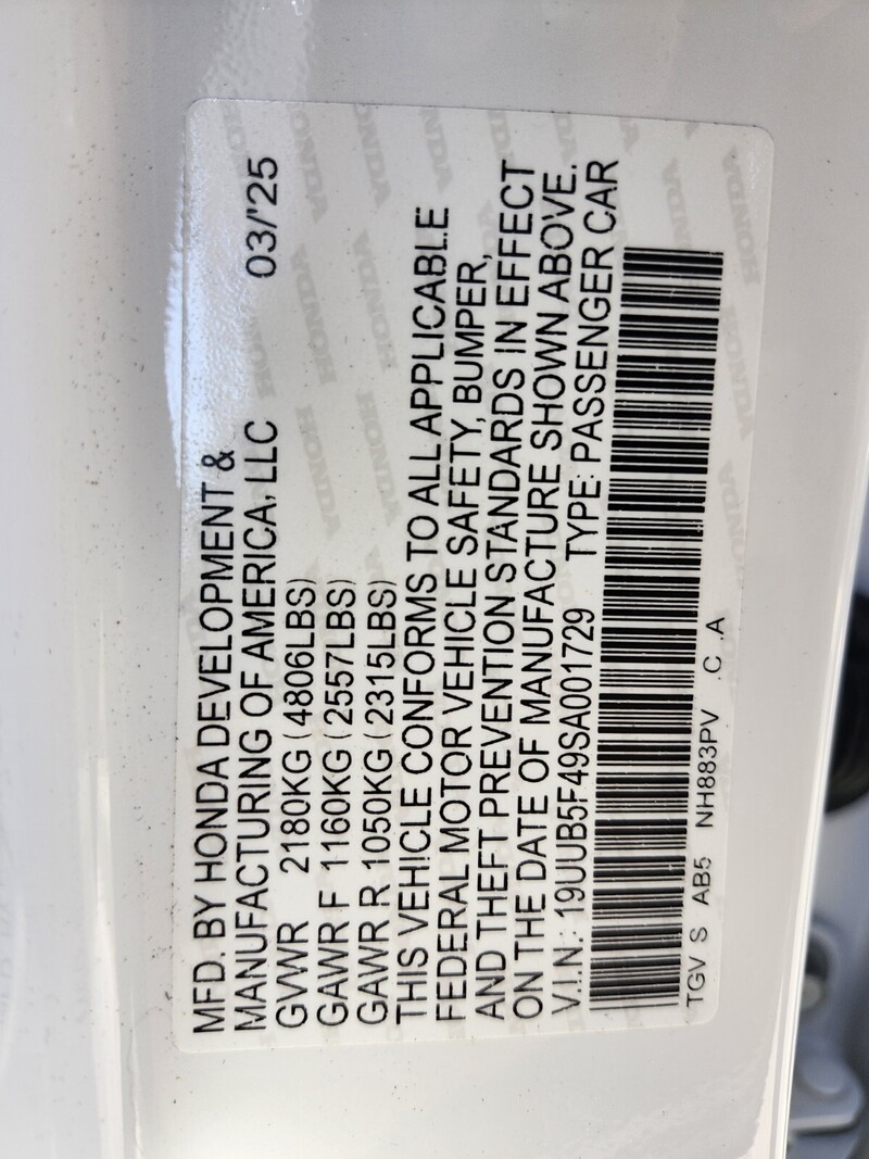 Used 2025 ACURA TLX W/TECHNOLOGY PACKAGE in FT. PIERCE, FLORIDA