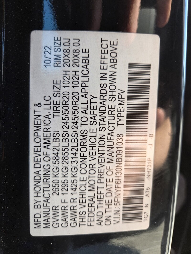 Used 2022 Honda Pilot SPORT in FT. PIERCE, FLORIDA