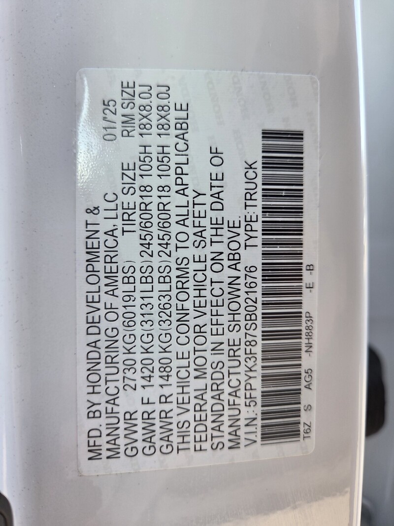 Used 2025 Honda Ridgeline BLACK EDITION in FT. PIERCE, FLORIDA