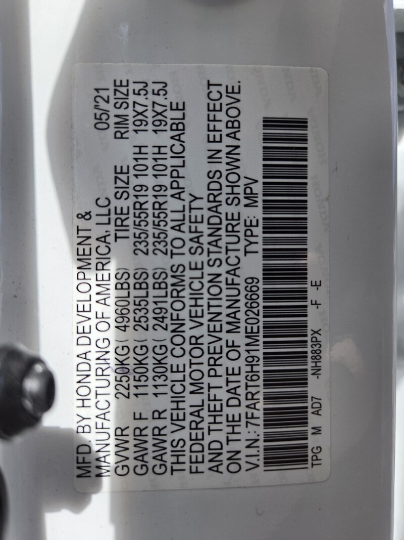 Used 2021 Honda CR-V Hybrid TOURING in FT. PIERCE, FLORIDA