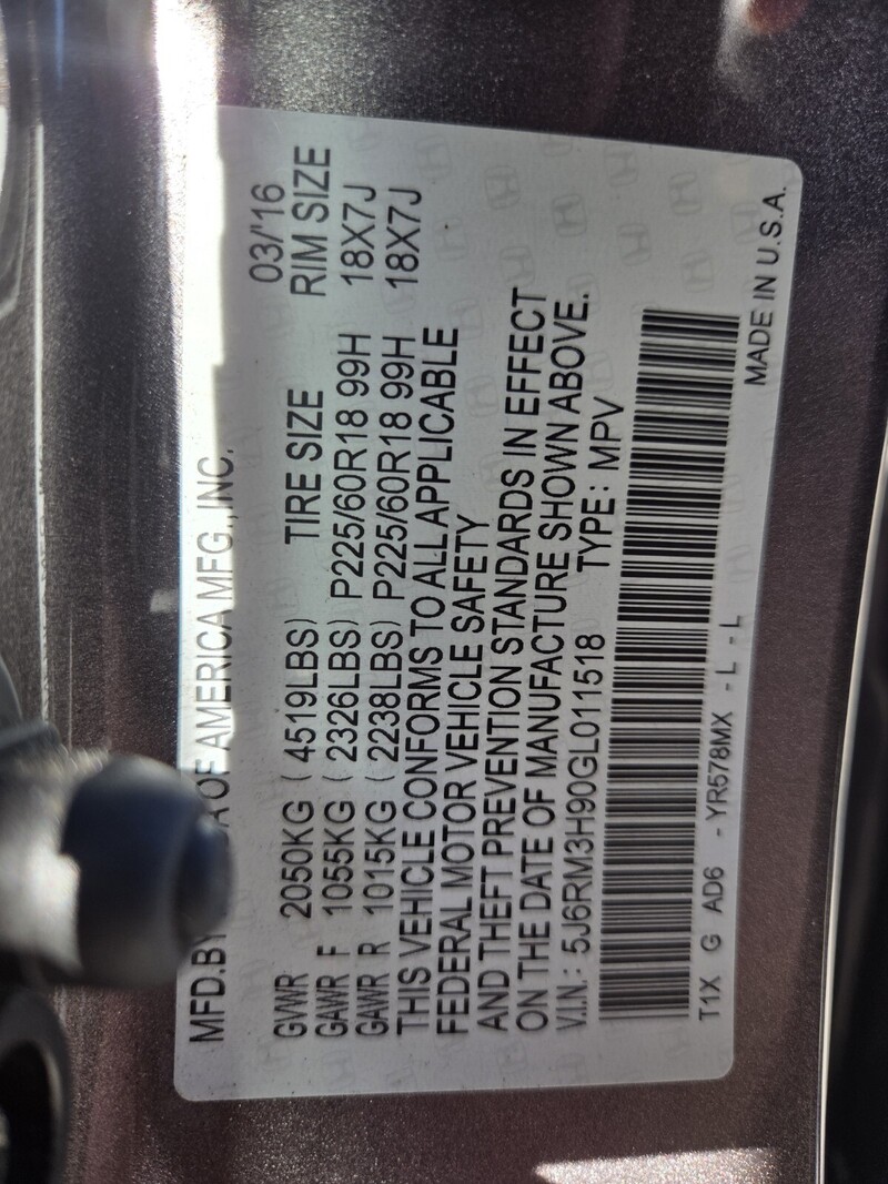 Used 2016 Honda CR-V TOURING in FT. PIERCE, FLORIDA