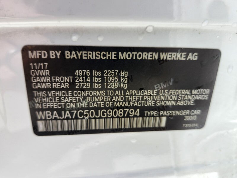 Used 2018 BMW 5 SERIES 530I XDRIVE in FT. PIERCE, FLORIDA