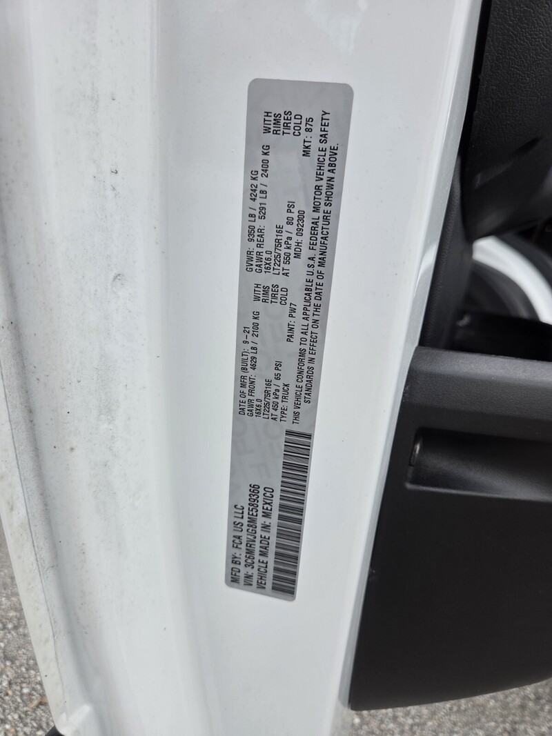 Used 2021 RAM PROMASTER CARGO VAN  in FT. PIERCE, FLORIDA