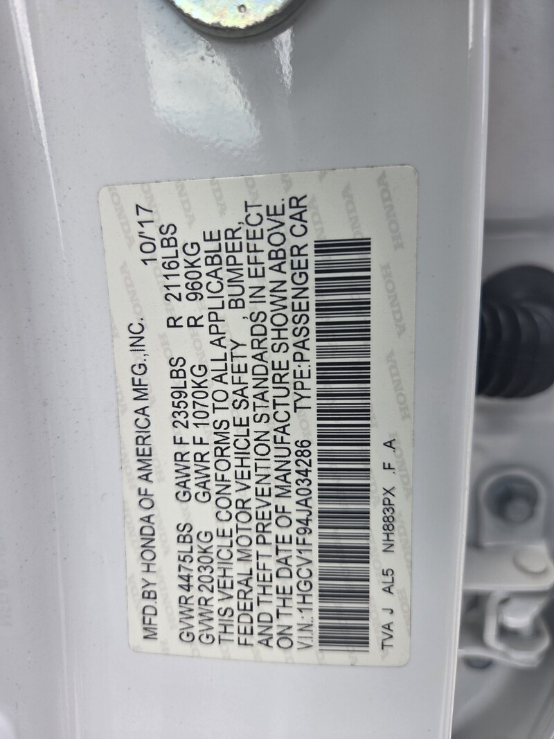 Used 2018 Honda Accord Sedan TOURING 1.5T in FT. PIERCE, FLORIDA