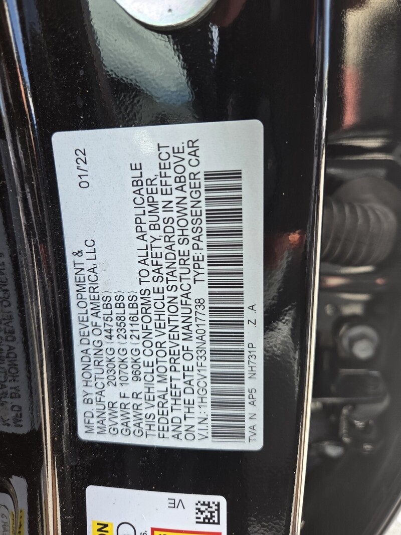 Used 2022 Honda Accord Sedan SPORT in FT. PIERCE, FLORIDA