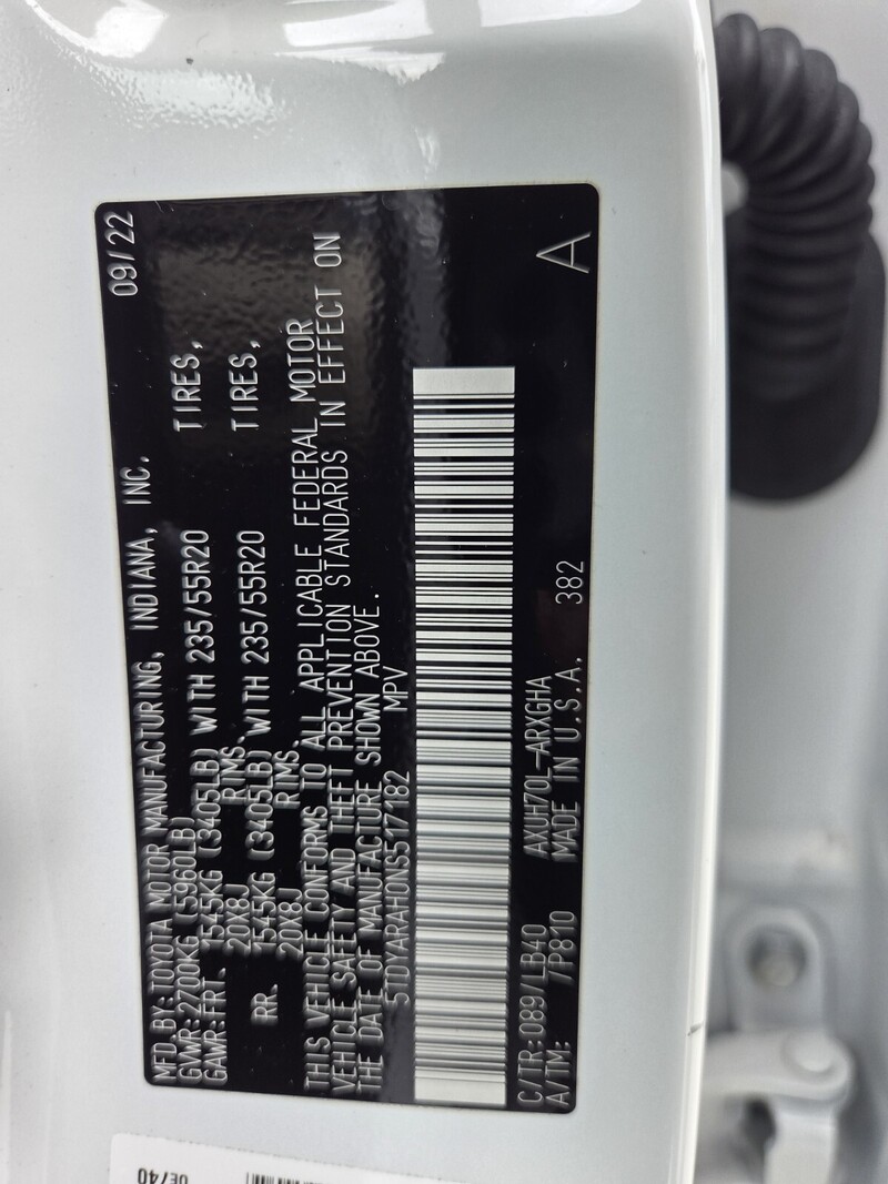 Used 2022 TOYOTA HIGHLANDER HYBRID LIMITED in FT. PIERCE, FLORIDA