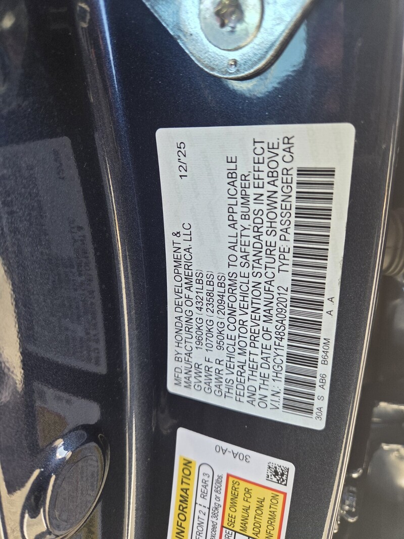 Used 2025 Honda Accord Sedan SE in FT. PIERCE, FLORIDA