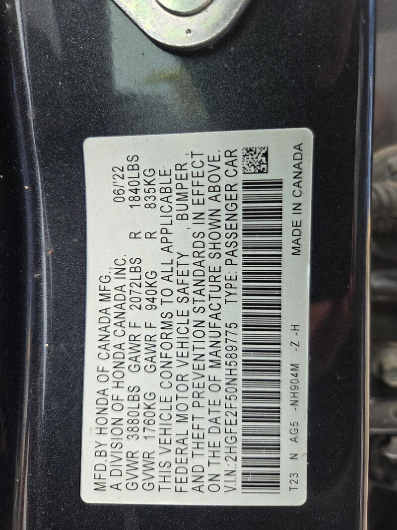 Used 2022 Honda Civic SPORT in FT. PIERCE, FLORIDA