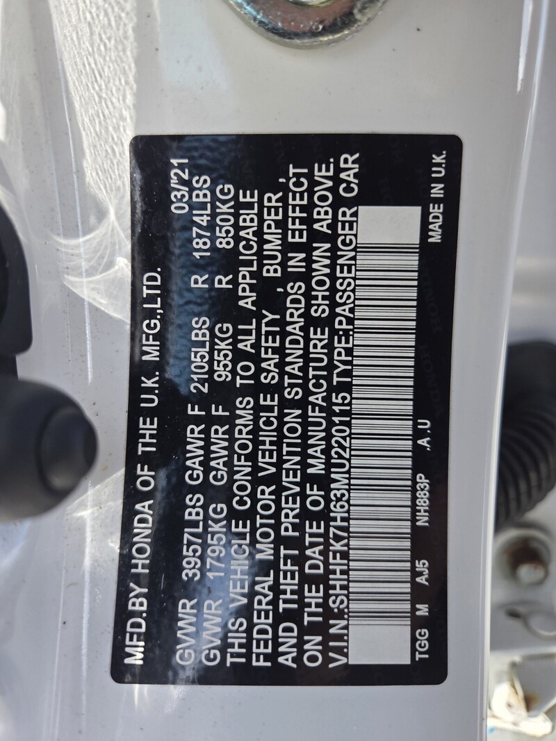 Used 2021 Honda Civic Hatchback EX in FT. PIERCE, FLORIDA