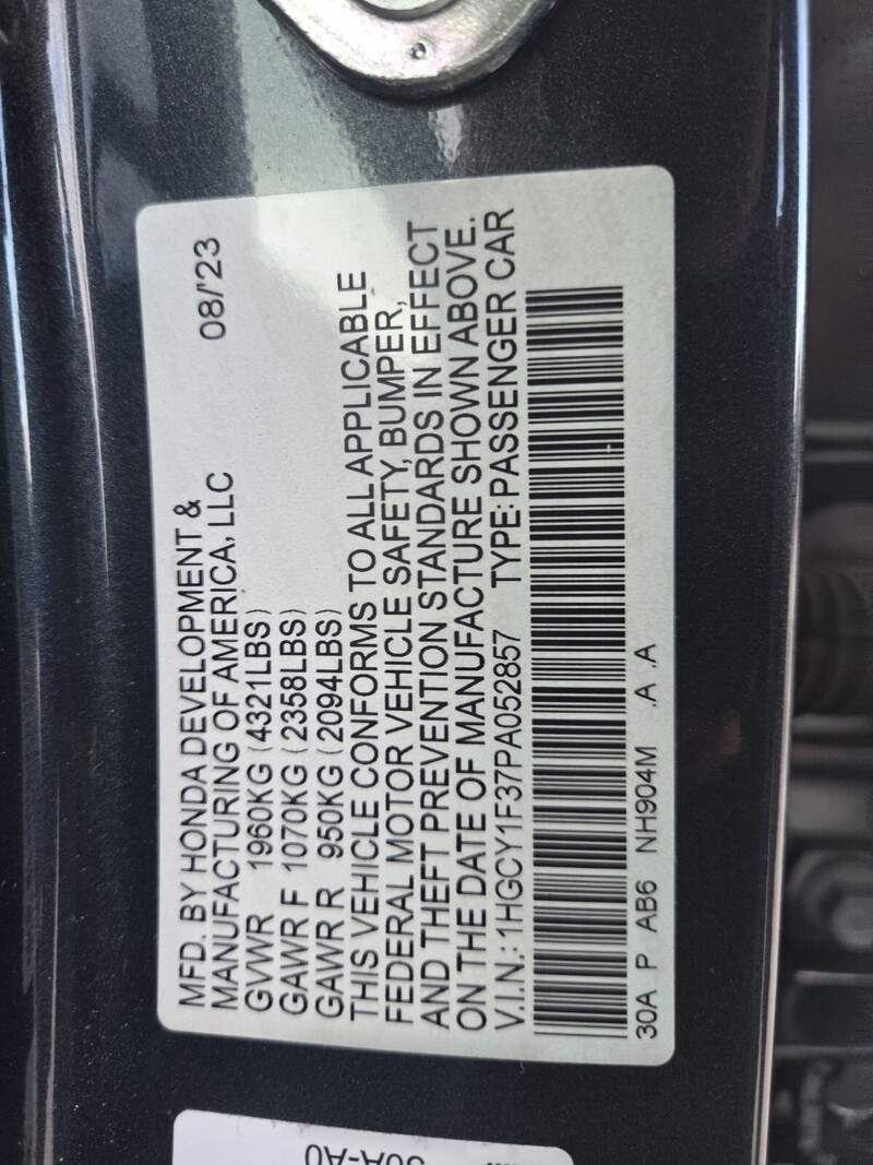 Used 2023 Honda Accord Sedan EX in FT. PIERCE, FLORIDA