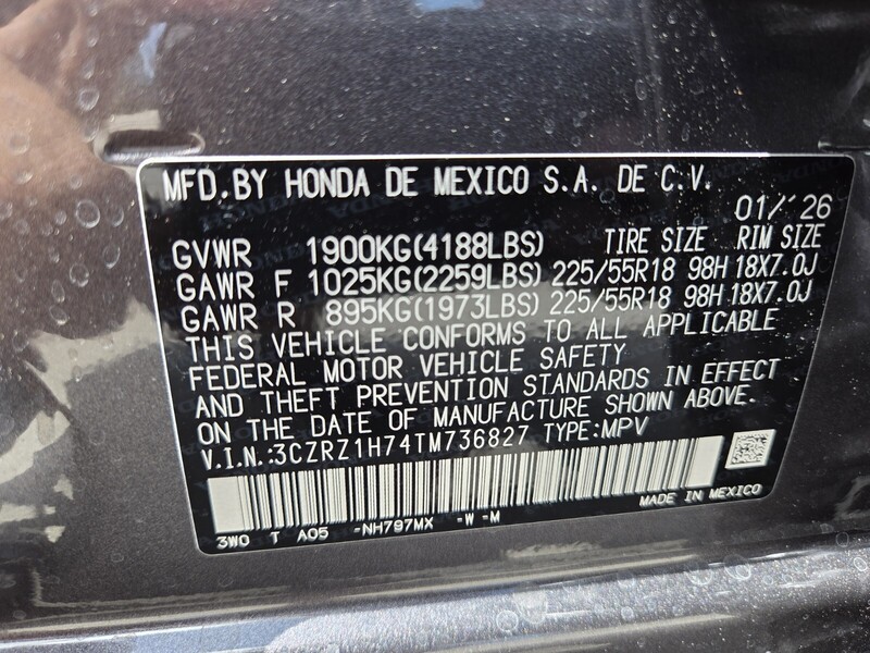 New 2026 Honda HR-V EX-L in FT. PIERCE, FLORIDA
