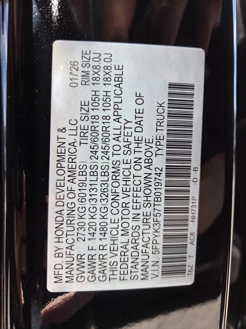 New 2026 Honda Ridgeline RTL in FT. PIERCE, FLORIDA