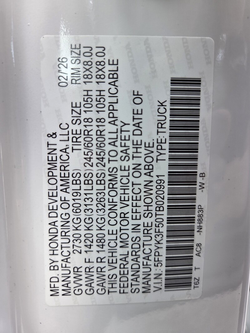 New 2026 Honda Ridgeline RTL in FT. PIERCE, FLORIDA