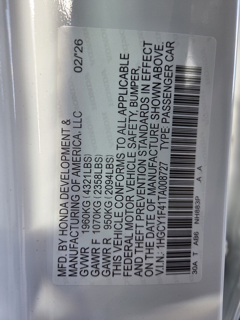 New 2026 Honda Accord Sedan SE in FT. PIERCE, FLORIDA