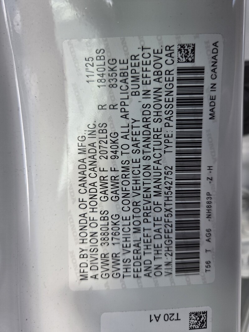 New 2026 Honda Civic SPORT in FT. PIERCE, FLORIDA