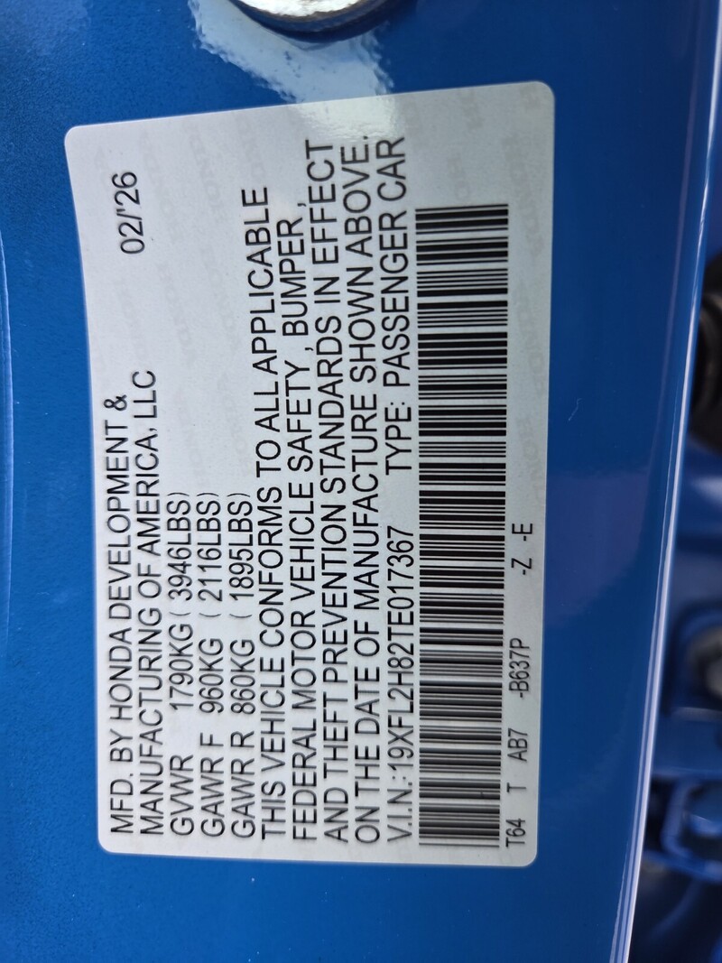 New 2026 Honda Civic Hatchback SPORT in FT. PIERCE, FLORIDA