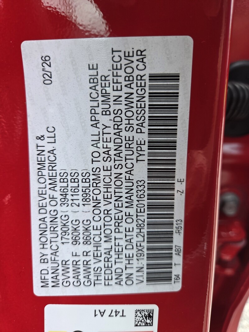 New 2026 Honda Civic Hatchback SPORT in FT. PIERCE, FLORIDA