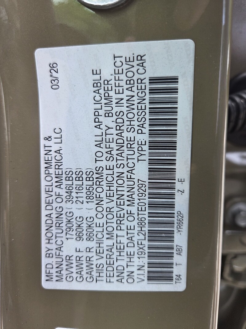 New 2026 Honda Civic Hatchback SPORT in FT. PIERCE, FLORIDA