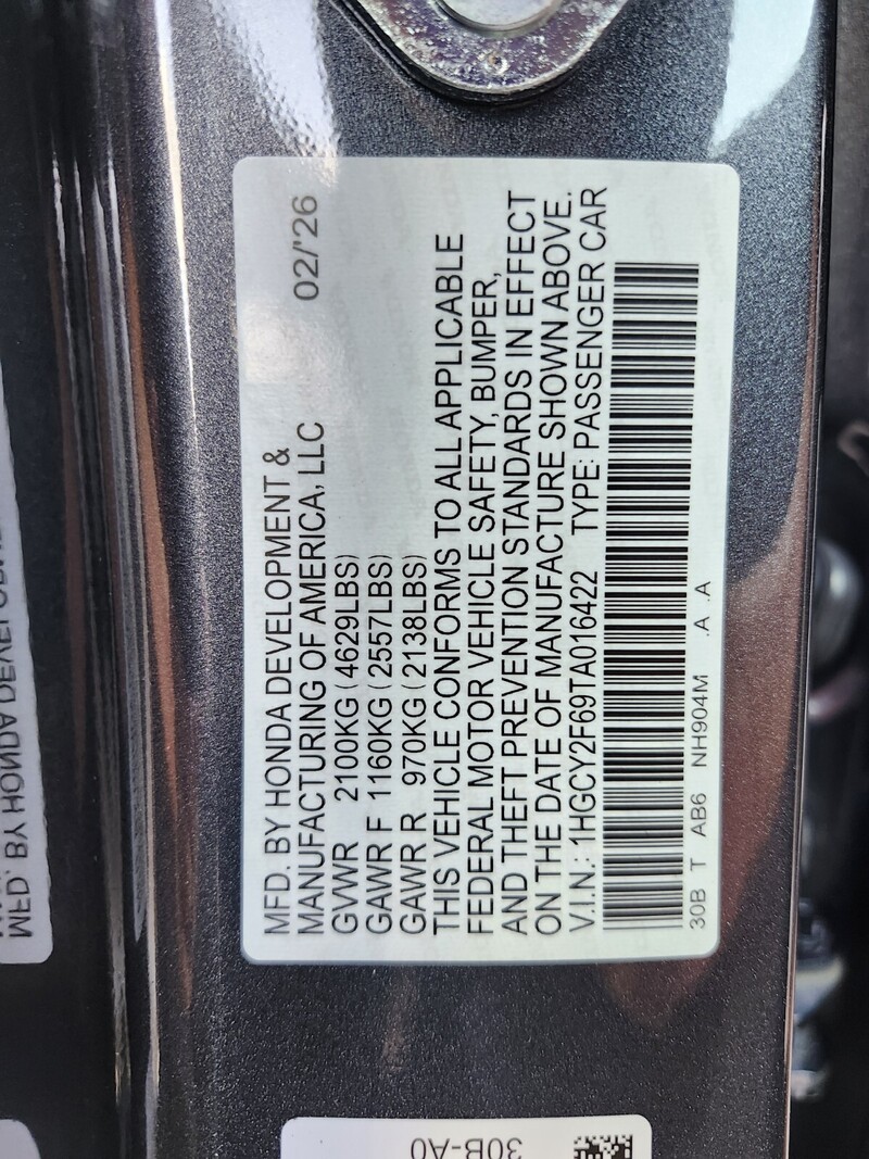 New 2026 Honda Accord Hybrid EX-L in FT. PIERCE, FLORIDA