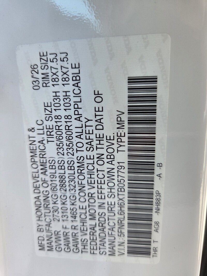 New 2026 Honda Odyssey EX-L in FT. PIERCE, FLORIDA