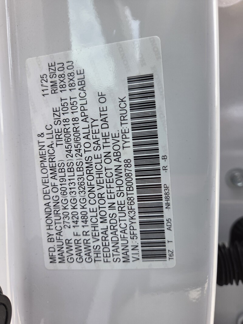 New 2026 Honda Ridgeline TRAILSPORT in FT. PIERCE, FLORIDA