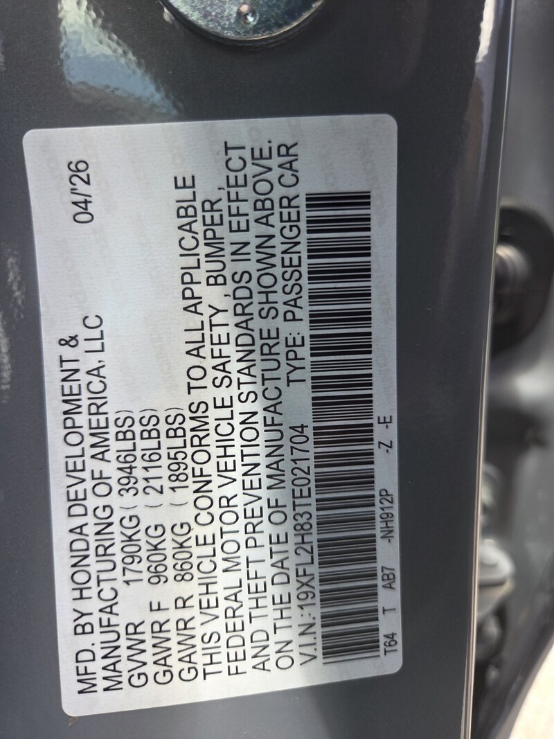 New 2026 Honda Civic Hatchback SPORT in FT. PIERCE, FLORIDA