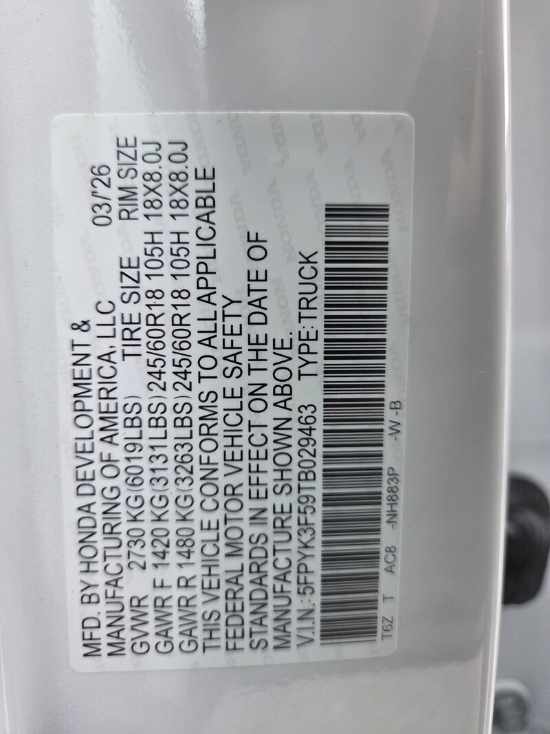 New 2026 Honda Ridgeline RTL in FT. PIERCE, FLORIDA