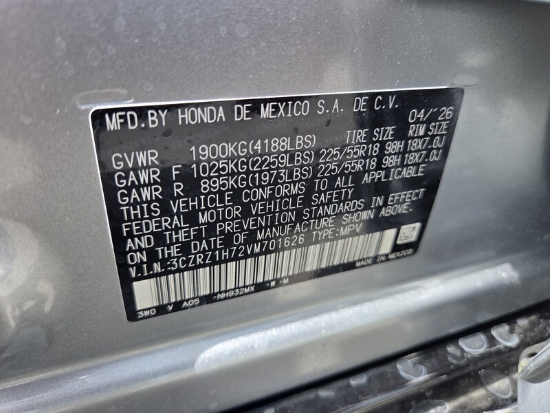 New 2027 Honda HR-V EX-L in FT. PIERCE, FLORIDA