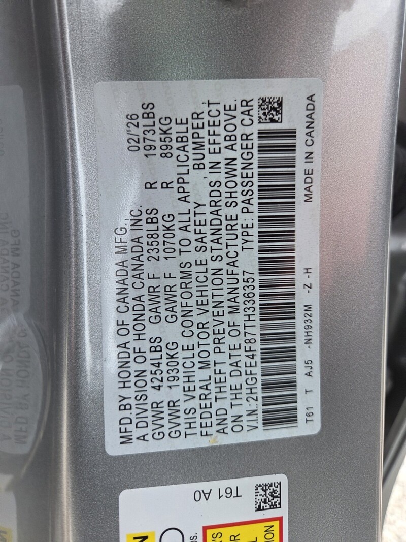 New 2026 Honda CIVIC SEDAN HYBRID SPORT in FT. PIERCE, FLORIDA
