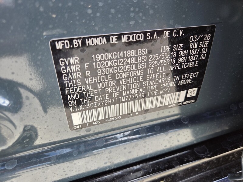 New 2026 Honda HR-V EX-L in FT. PIERCE, FLORIDA