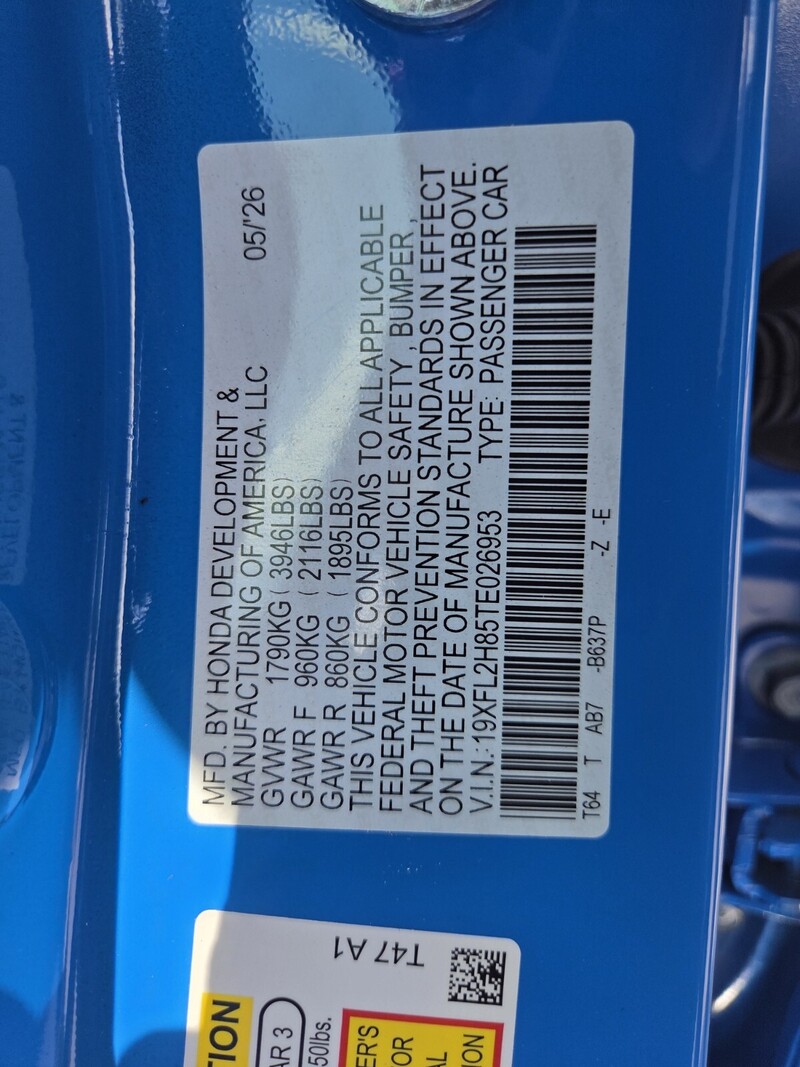New 2026 Honda Civic Hatchback SPORT in FT. PIERCE, FLORIDA